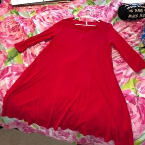 Red boutique swing dress